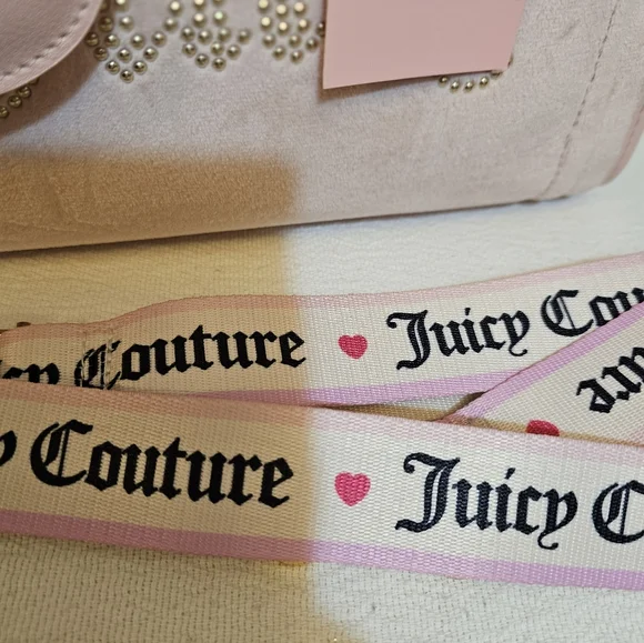 Juicy Couture Pink Mini Velour Logo Tote Crossbody Shoulder Bag - Picture 9 of 15
